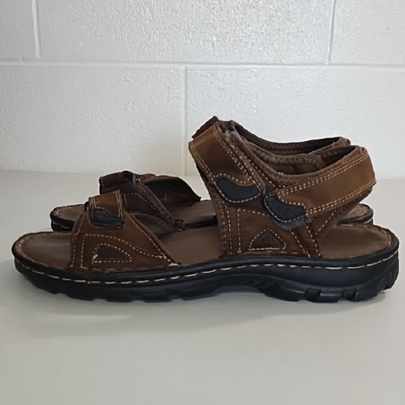 Brown Sandals with Adjustable 3 Velcro Straps - Picture 3 of 13